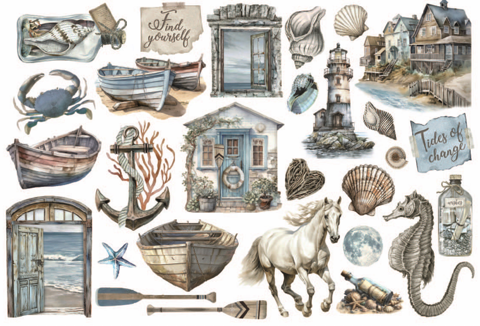 Stamperia Silent Sea Adhesive Ephemera